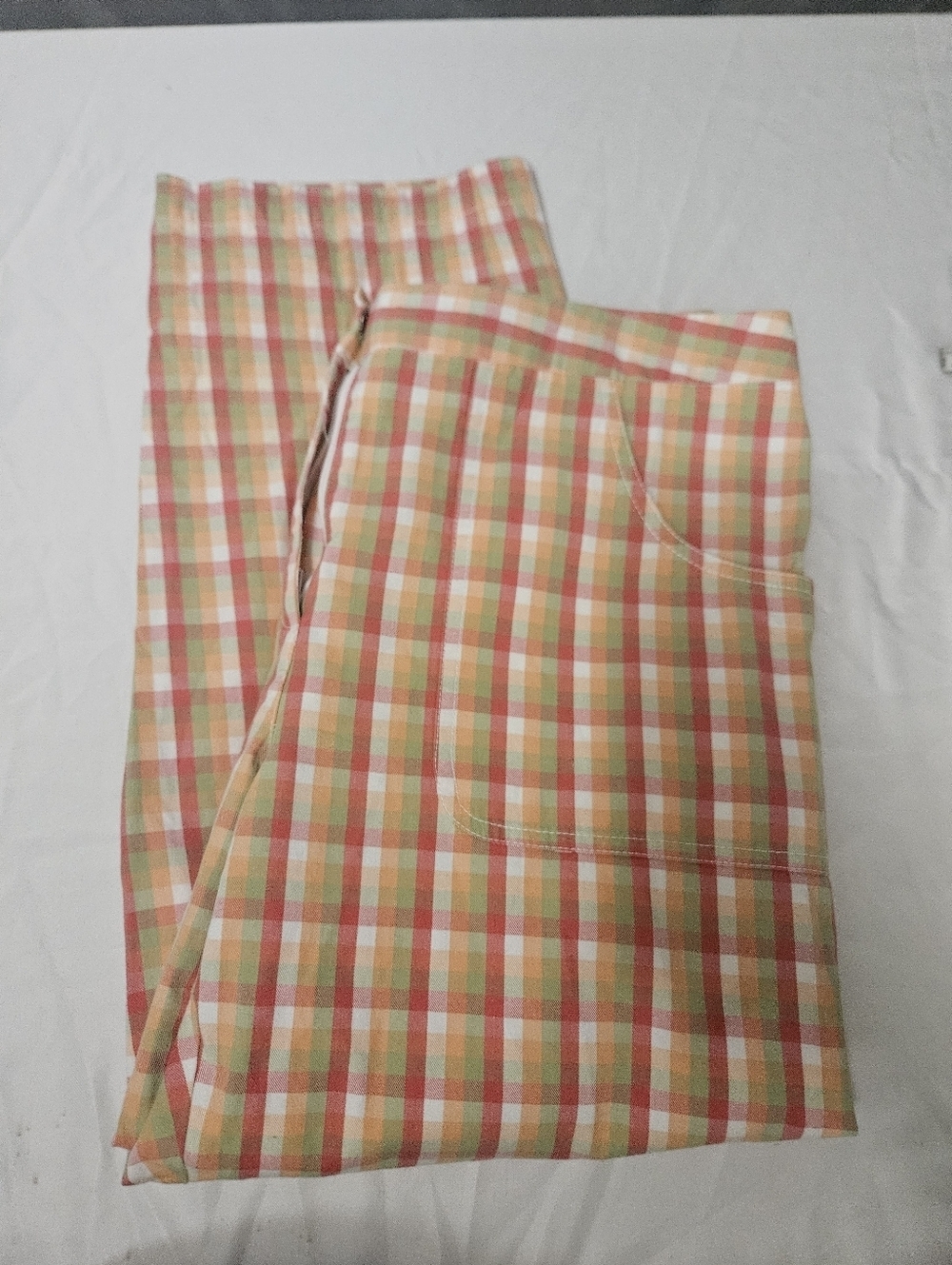 St Aumont Ladies Cropped Golf Pants Pretty Orange Pink Plaid Size 12!